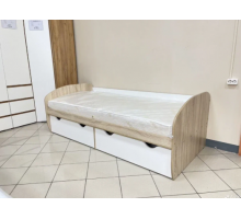 Кровать КД-1.8 (с ящиком) Дуб сонома / Белый жемчуг