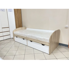 Кровать КД-1.8 (с ящиком) Дуб сонома / Белый жемчуг