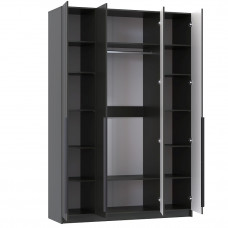 БРАНДО Шкаф для одежды 67.13 (4-х дв.) ГРАФИТ МДФ (h2400)