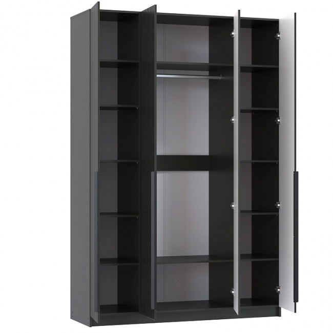 БРАНДО Шкаф для одежды 67.13 (4-х дв.) ГРАФИТ МДФ (h2400) купить с бесплатной доставкой в любой город ЛНР